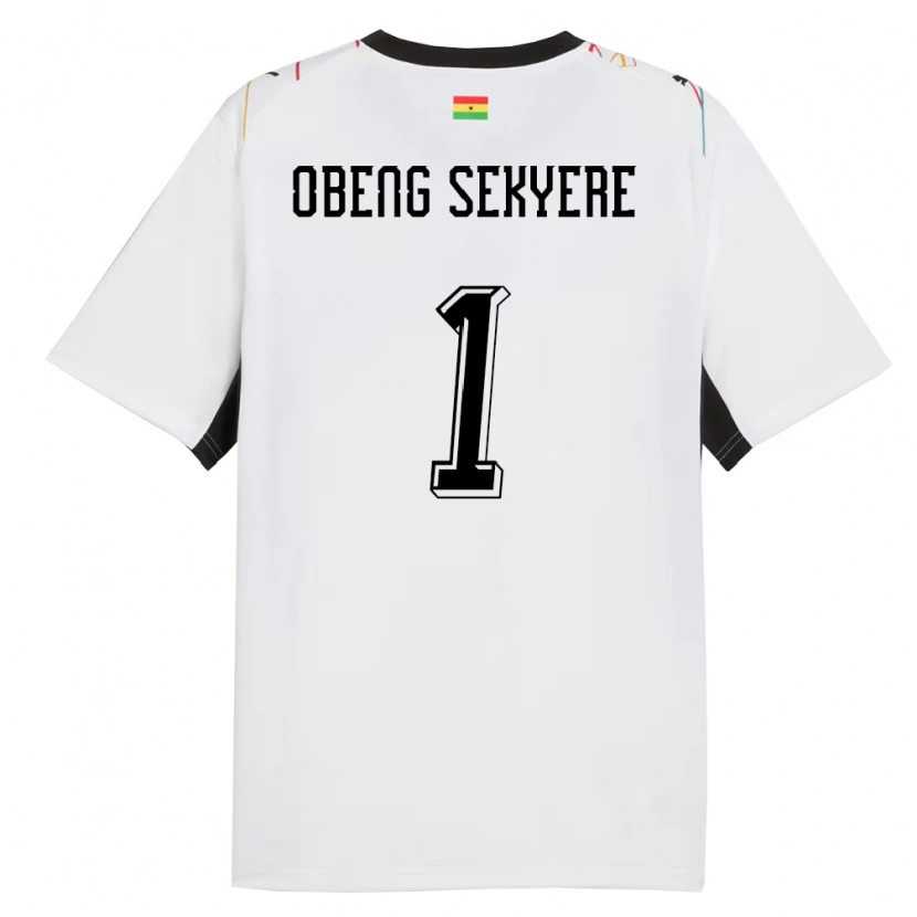 Danxen Niño Camiseta Ghana Gregory Obeng Sekyere #1 Blanco Negro Amarillo 1ª Equipación 26-28 La Camisa México