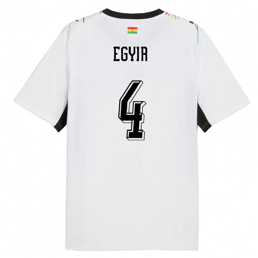 Danxen Niño Camiseta Ghana Janet Egyir #4 Blanco Negro Amarillo 1ª Equipación 26-28 La Camisa México