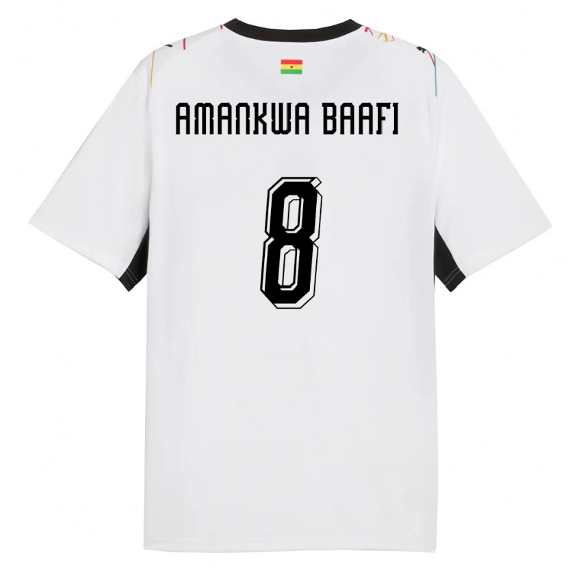 Danxen Niño Camiseta Ghana Yaw Amankwa Baafi #8 Blanco Negro Amarillo 1ª Equipación 26-28 La Camisa México