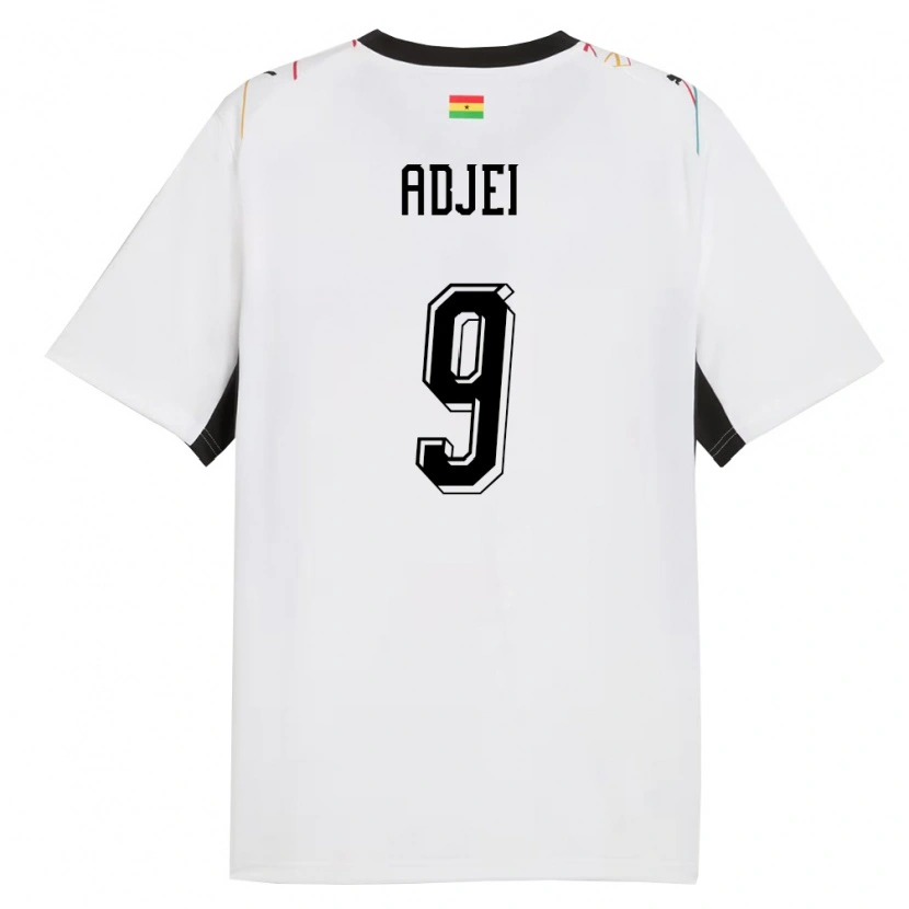 Danxen Niño Camiseta Ghana Vivian Adjei #9 Blanco Negro Amarillo 1ª Equipación 26-28 La Camisa México