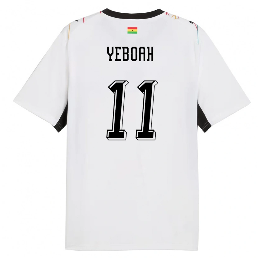 Danxen Niño Camiseta Ghana Emmanuel Yeboah #11 Blanco Negro Amarillo 1ª Equipación 26-28 La Camisa México