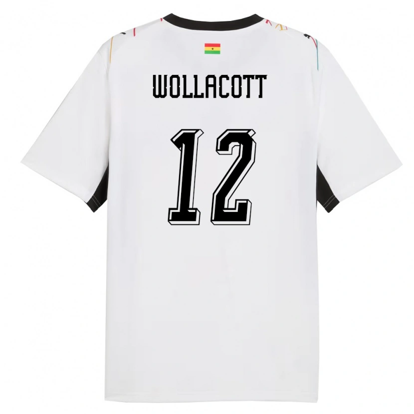 Danxen Niño Camiseta Ghana Joe Wollacott #12 Blanco Negro Amarillo 1ª Equipación 26-28 La Camisa México