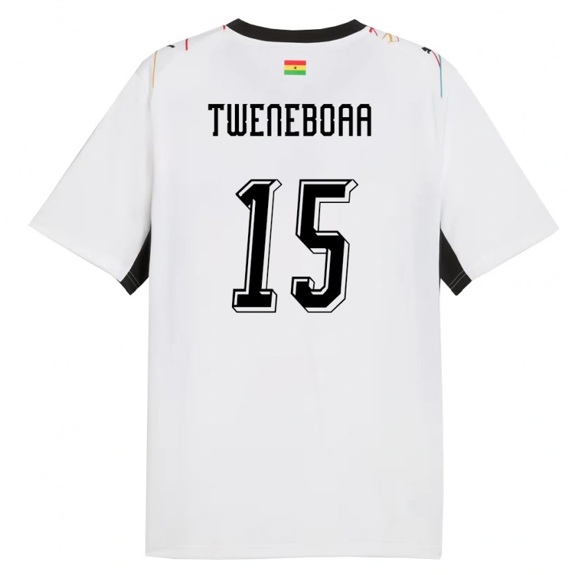 Danxen Niño Camiseta Ghana Justice Tweneboaa #15 Blanco Negro Amarillo 1ª Equipación 26-28 La Camisa México