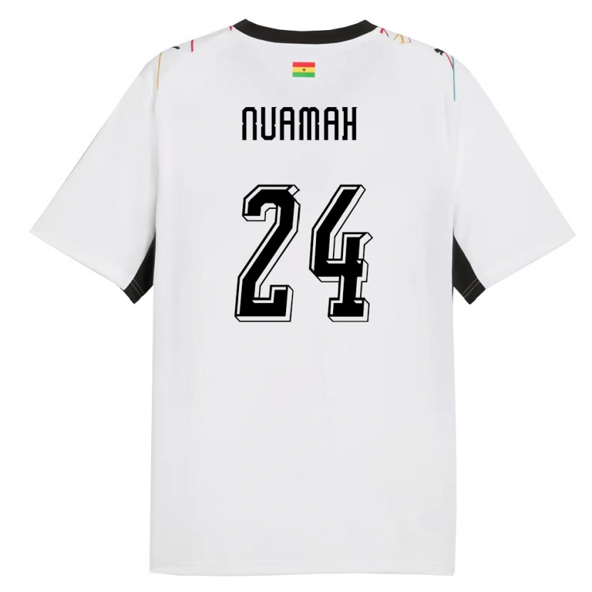 Danxen Niño Camiseta Ghana Ernest Nuamah #24 Blanco Negro Amarillo 1ª Equipación 26-28 La Camisa México