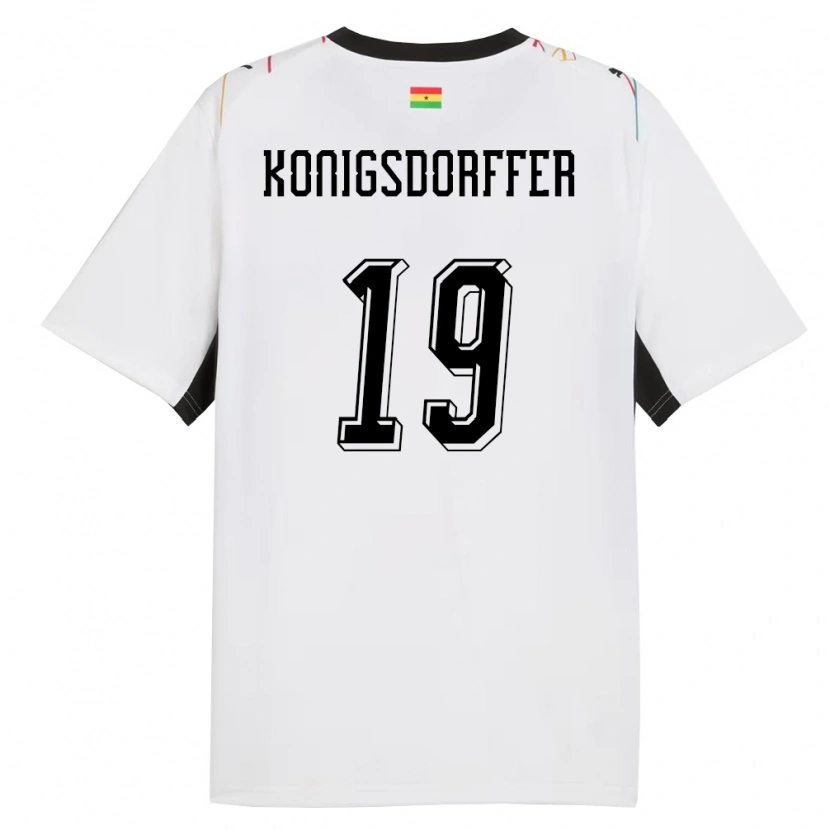 Danxen Niño Camiseta Ghana Ransford-Yeboah Konigsdorffer #19 Blanco Negro Amarillo 1ª Equipación 26-28 La Camisa México