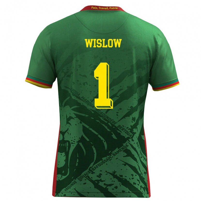 Danxen Niño Camiseta Camerún Hecube Wislow #1 Verde Amarillo Rojo 1ª Equipación 26-28 La Camisa México