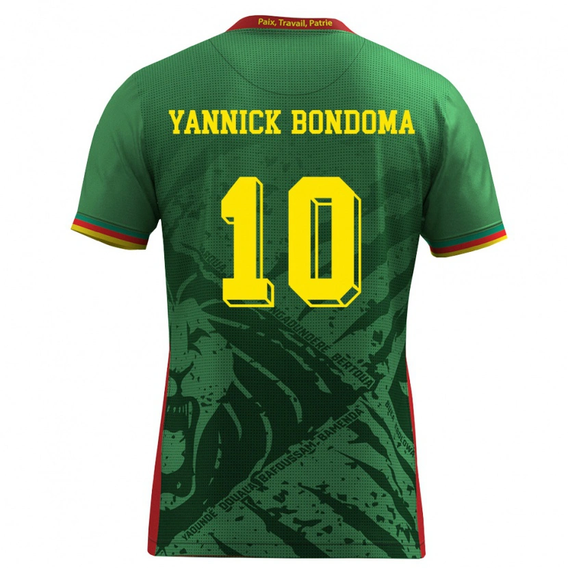 Danxen Niño Camiseta Camerún David Yannick Bondoma #10 Verde Amarillo Rojo 1ª Equipación 26-28 La Camisa México