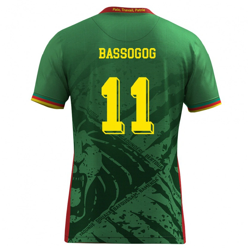 Danxen Niño Camiseta Camerún Christian Bassogog #11 Verde Amarillo Rojo 1ª Equipación 26-28 La Camisa México