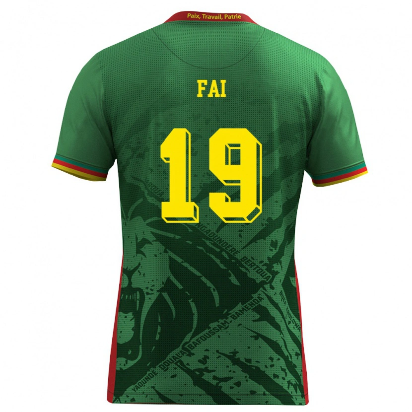 Danxen Niño Camiseta Camerún Collins Fai #19 Verde Amarillo Rojo 1ª Equipación 26-28 La Camisa México