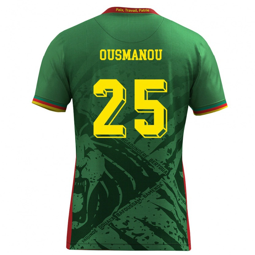 Danxen Niño Camiseta Camerún Doudou Ousmanou #25 Verde Amarillo Rojo 1ª Equipación 26-28 La Camisa México
