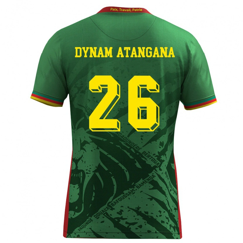 Danxen Niño Camiseta Camerún Marc Dynam Atangana #26 Verde Amarillo Rojo 1ª Equipación 26-28 La Camisa México