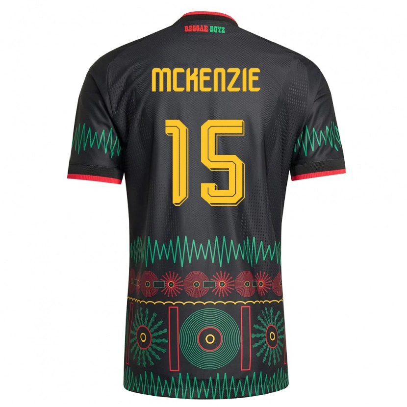 Danxen Niño Camiseta Jamaica Rajon Mckenzie #15 Negro Rojo Amarillo 2ª Equipación 26-28 La Camisa México