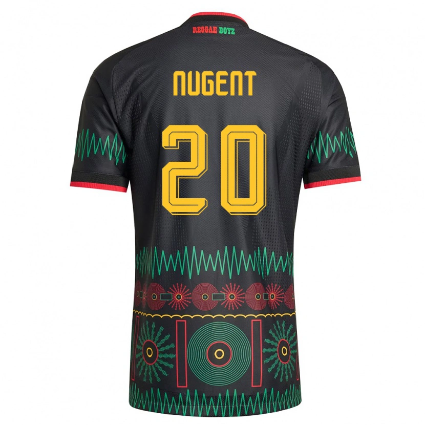 Danxen Niño Camiseta Jamaica Claver Nugent #20 Negro Rojo Amarillo 2ª Equipación 26-28 La Camisa México
