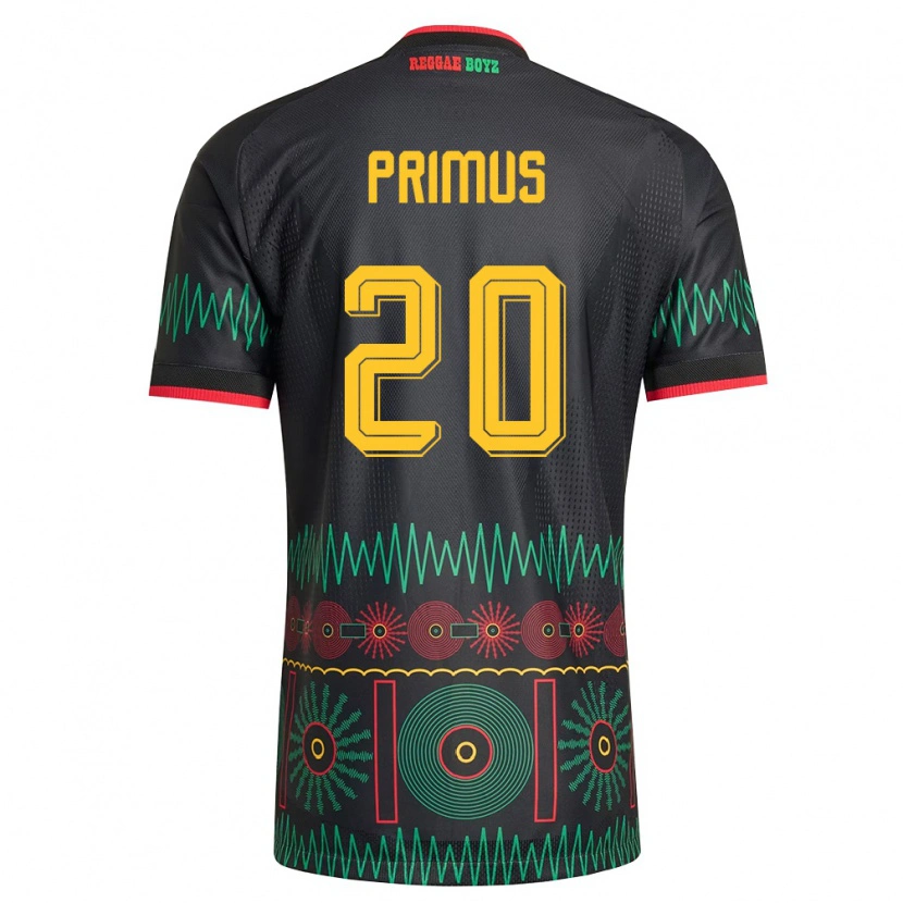 Danxen Niño Camiseta Jamaica Atlanta Primus #20 Negro Rojo Amarillo 2ª Equipación 26-28 La Camisa México