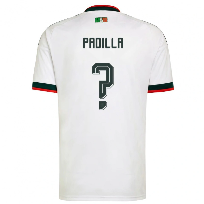 Danxen Niño Camiseta México Álex Padilla #0 Blanco Borgoña Verde 2ª Equipación 26-28 La Camisa México
