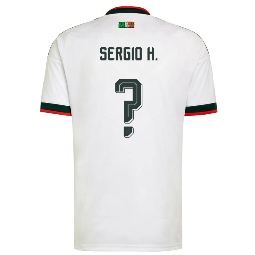 Danxen Niño Camiseta México Sergio Hernández #0 Blanco Borgoña Verde 2ª Equipación 26-28 La Camisa México