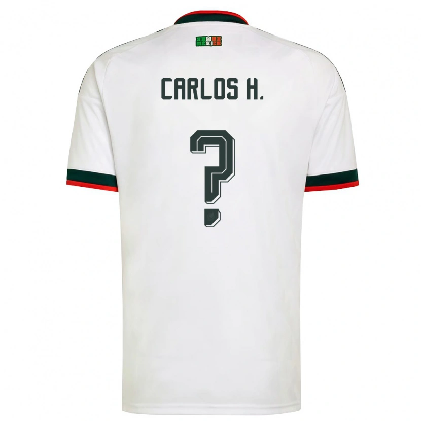 Danxen Niño Camiseta México Carlos Hernández #0 Blanco Borgoña Verde 2ª Equipación 26-28 La Camisa México