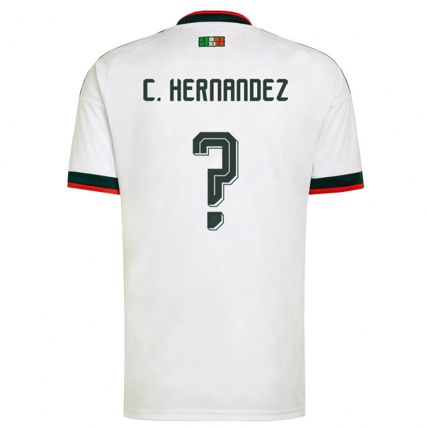 Danxen Niño Camiseta México Cristóbal Hernández #0 Blanco Borgoña Verde 2ª Equipación 26-28 La Camisa México