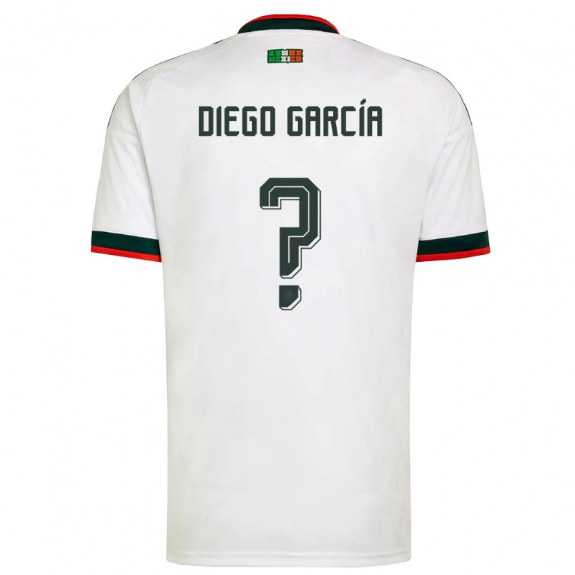 Danxen Niño Camiseta México Diego García #0 Blanco Borgoña Verde 2ª Equipación 26-28 La Camisa México