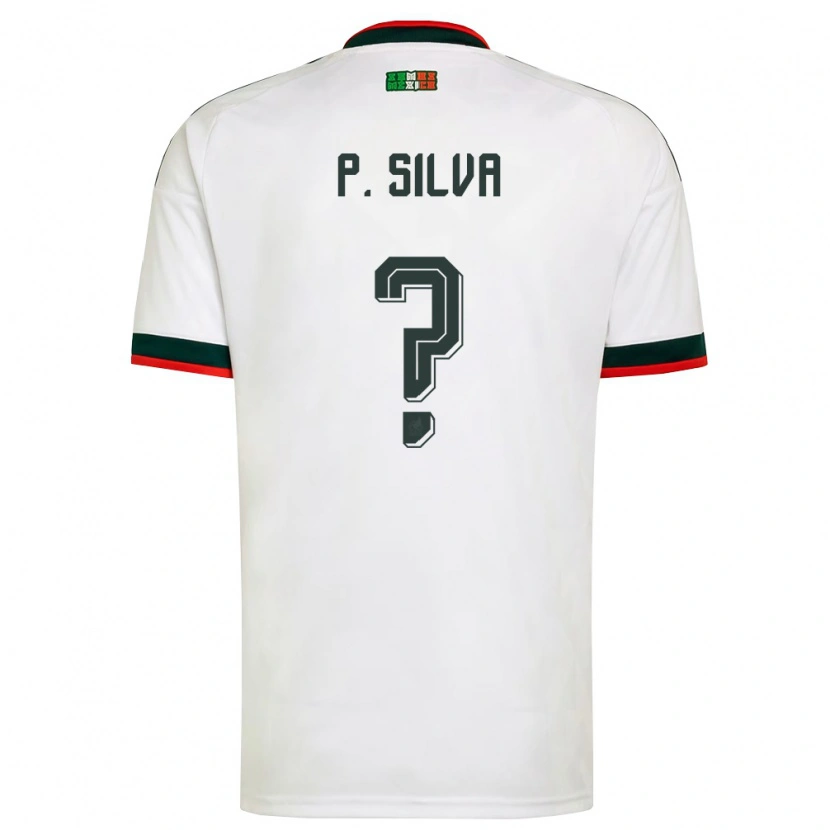 Danxen Niño Camiseta México Patricio Silva #0 Blanco Borgoña Verde 2ª Equipación 26-28 La Camisa México