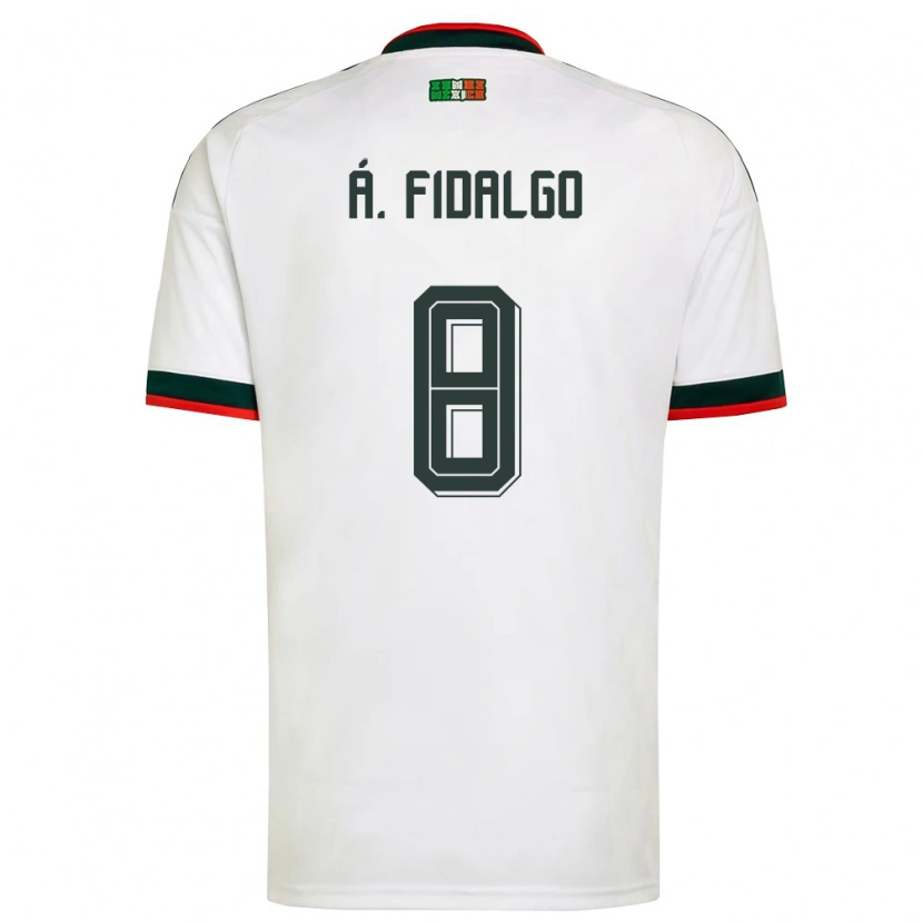 Danxen Niño Camiseta México Álvaro Fidalgo #8 Blanco Borgoña Verde 2ª Equipación 26-28 La Camisa México