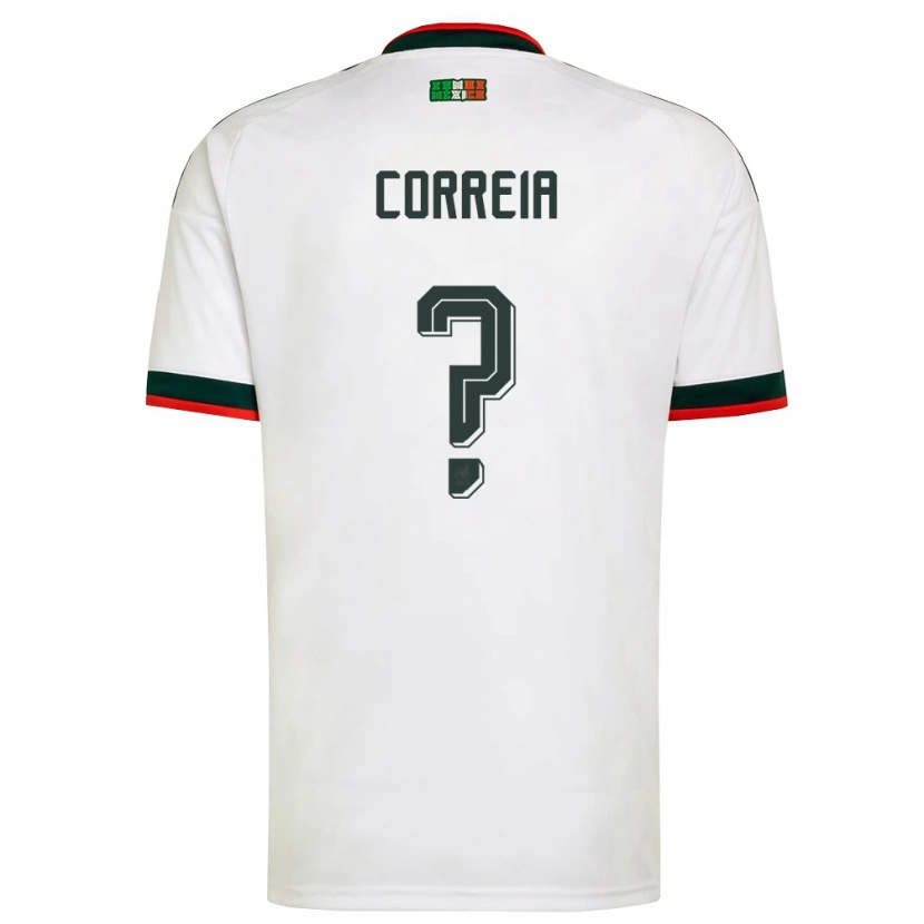 Danxen Niño Camiseta México Matteo Correia #0 Blanco Borgoña Verde 2ª Equipación 26-28 La Camisa México