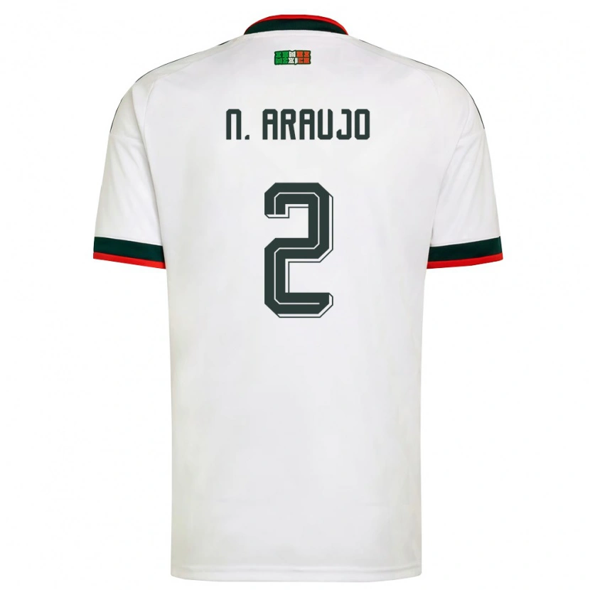 Danxen Niño Camiseta México Nestor Araujo #2 Blanco Borgoña Verde 2ª Equipación 26-28 La Camisa México