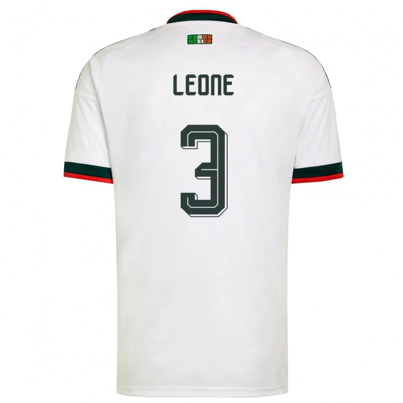 Danxen Niño Camiseta México Antonio Leone #3 Blanco Borgoña Verde 2ª Equipación 26-28 La Camisa México