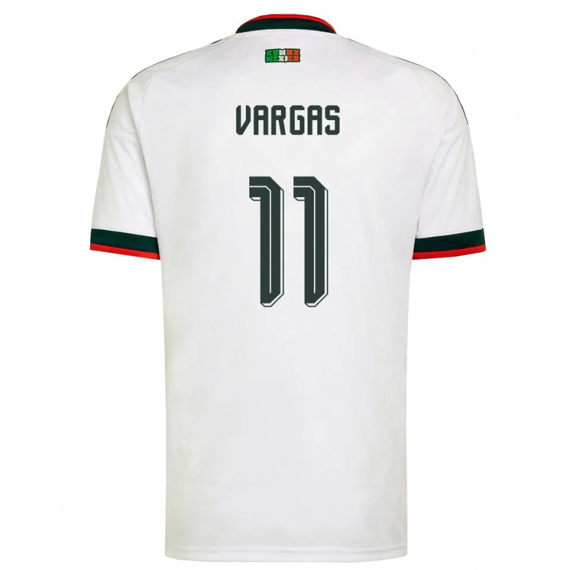 Danxen Niño Camiseta México Uziel Vargas #11 Blanco Borgoña Verde 2ª Equipación 26-28 La Camisa México