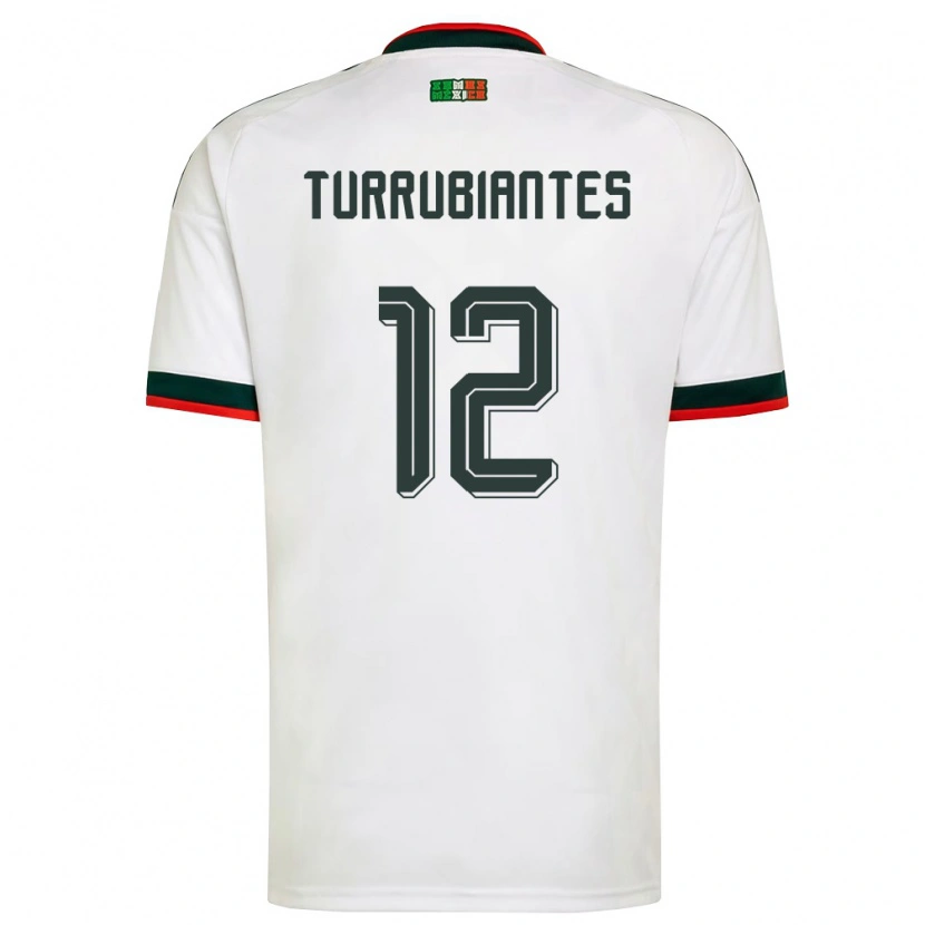 Danxen Niño Camiseta México Abdon Turrubiates #12 Blanco Borgoña Verde 2ª Equipación 26-28 La Camisa México