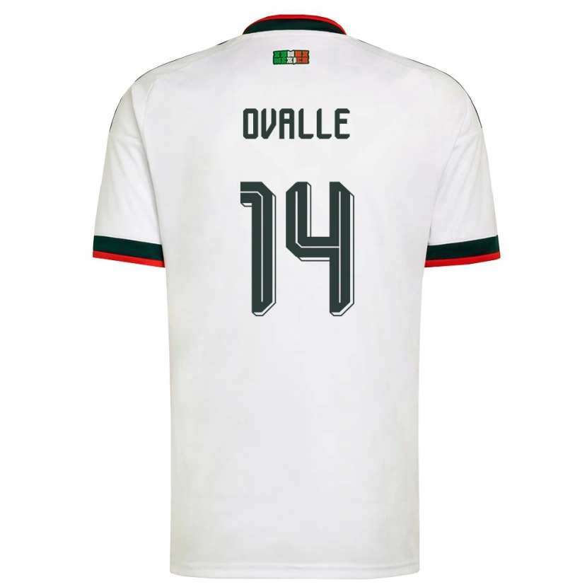 Danxen Niño Camiseta México Jacqueline Ovalle #14 Blanco Borgoña Verde 2ª Equipación 26-28 La Camisa México