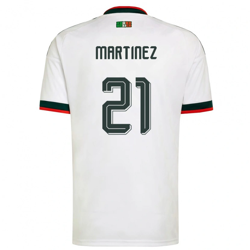 Danxen Niño Camiseta México Saeed Martinez #21 Blanco Borgoña Verde 2ª Equipación 26-28 La Camisa México