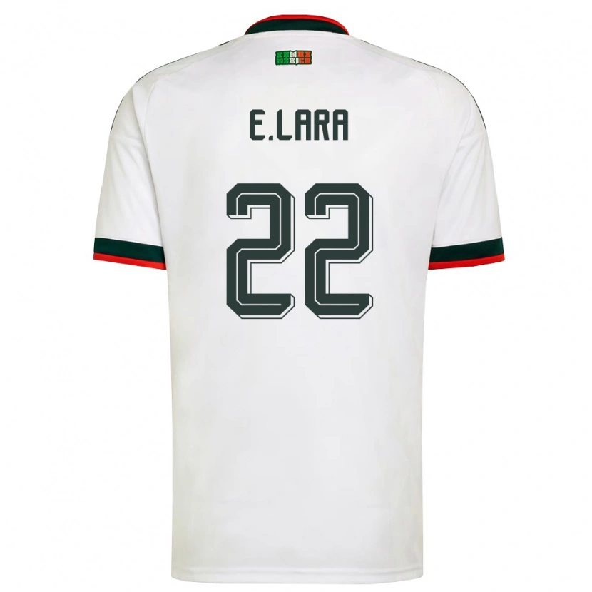 Danxen Niño Camiseta México Emilio Lara #22 Blanco Borgoña Verde 2ª Equipación 26-28 La Camisa México