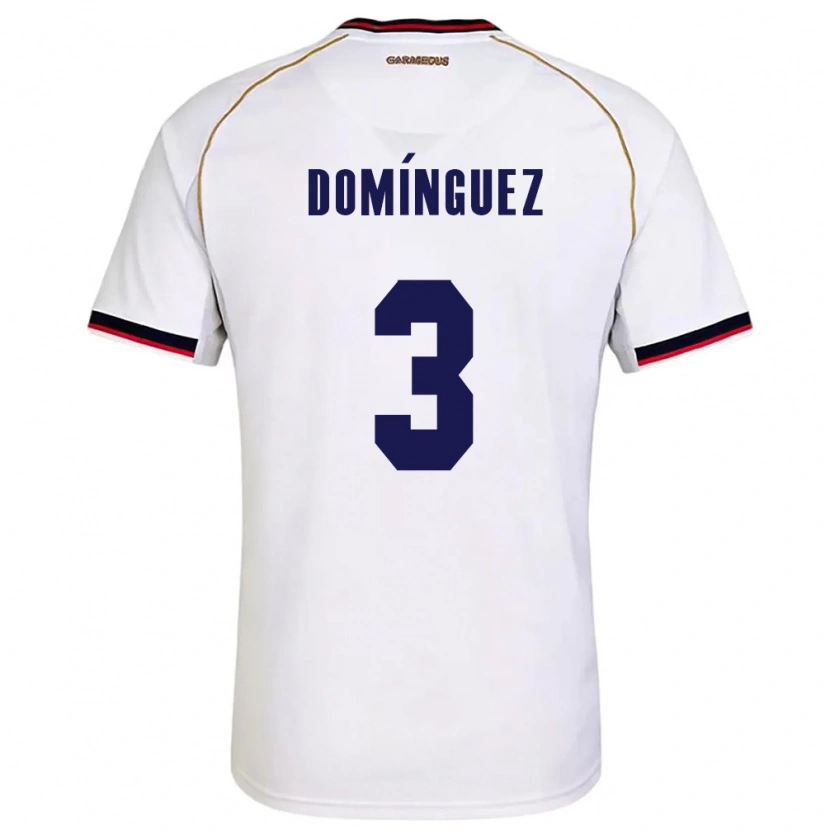 Danxen Niño Camiseta Panamá Stephen Domínguez #3 Blanco Rojo 2ª Equipación 26-28 La Camisa México