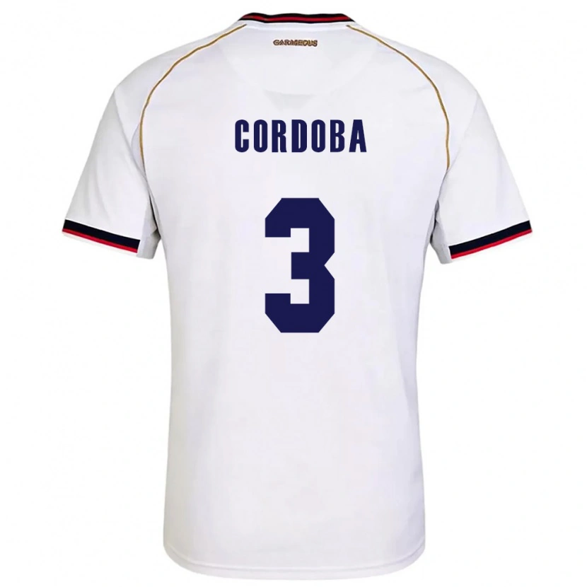 Danxen Niño Camiseta Panamá José Córdoba #3 Blanco Rojo 2ª Equipación 26-28 La Camisa México