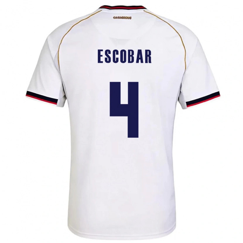 Danxen Niño Camiseta Panamá Fidel Escobar #4 Blanco Rojo 2ª Equipación 26-28 La Camisa México