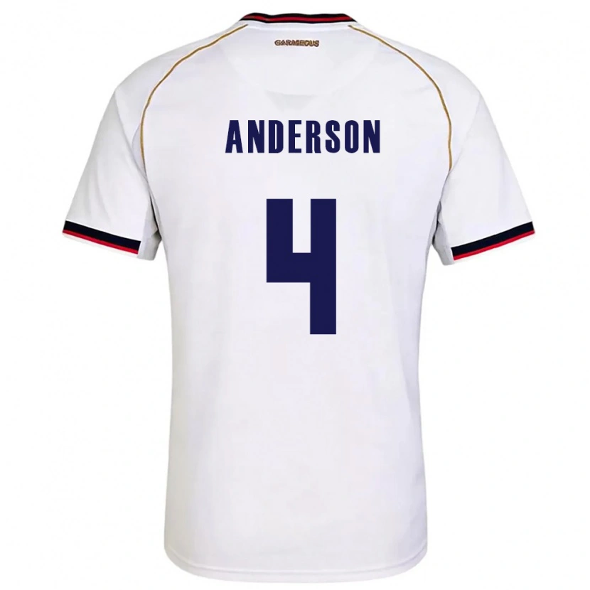 Danxen Niño Camiseta Panamá Eduardo Anderson #4 Blanco Rojo 2ª Equipación 26-28 La Camisa México
