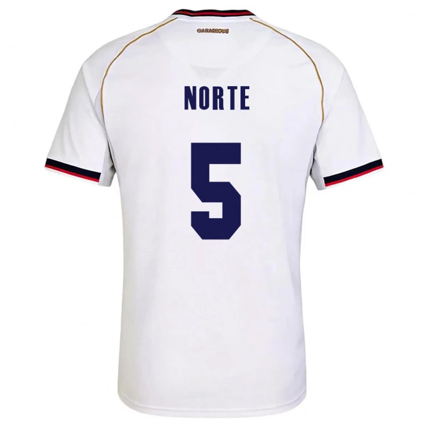 Danxen Niño Camiseta Panamá Lucas Norte #5 Blanco Rojo 2ª Equipación 26-28 La Camisa México