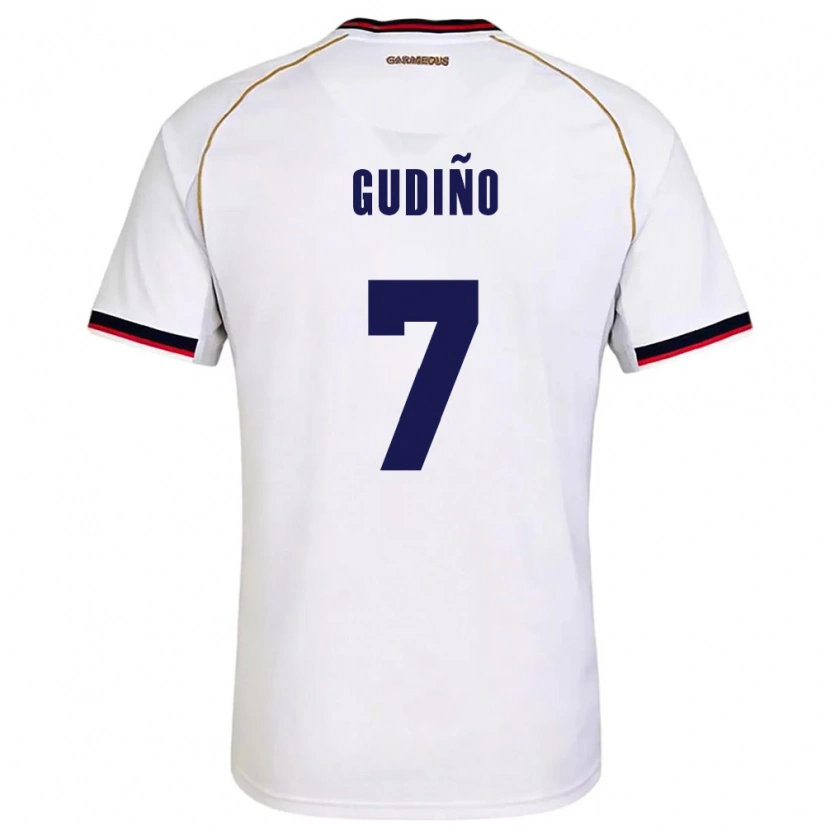 Danxen Niño Camiseta Panamá Angelo Gudiño #7 Blanco Rojo 2ª Equipación 26-28 La Camisa México