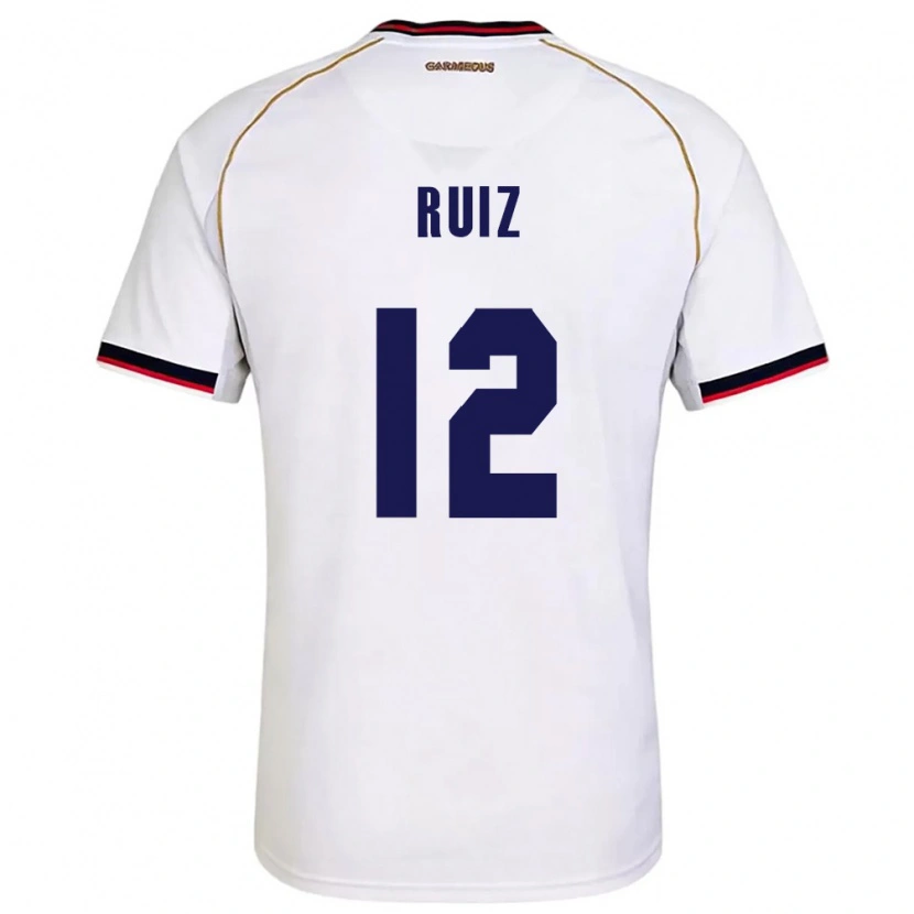 Danxen Niño Camiseta Panamá Alberto Ruiz #12 Blanco Rojo 2ª Equipación 26-28 La Camisa México