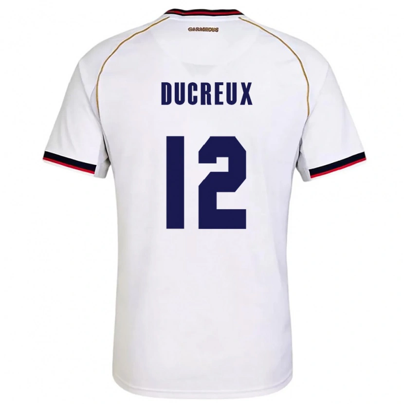 Danxen Niño Camiseta Panamá Nadia Ducreux #12 Blanco Rojo 2ª Equipación 26-28 La Camisa México