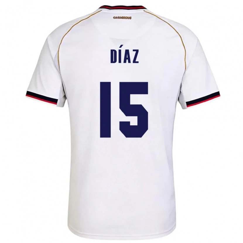 Danxen Niño Camiseta Panamá Jasir Díaz #15 Blanco Rojo 2ª Equipación 26-28 La Camisa México