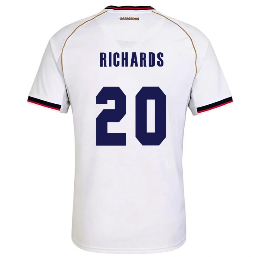 Danxen Niño Camiseta Panamá Moisés Richards #20 Blanco Rojo 2ª Equipación 26-28 La Camisa México