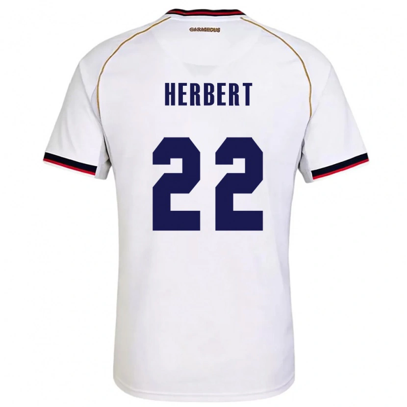Danxen Niño Camiseta Panamá Antony Herbert #22 Blanco Rojo 2ª Equipación 26-28 La Camisa México