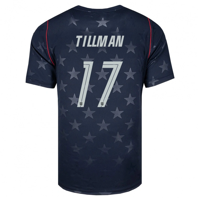 Danxen Niño Camiseta Estados Unidos Malik Tillman #17 Negro Blanco Rojo 2ª Equipación 26-28 La Camisa México