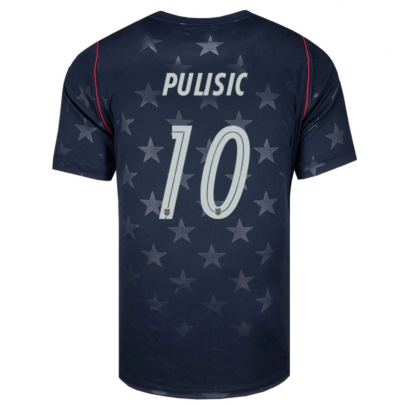 Danxen Niño Camiseta Estados Unidos Christian Pulisic #10 Negro Blanco Rojo 2ª Equipación 26-28 La Camisa México