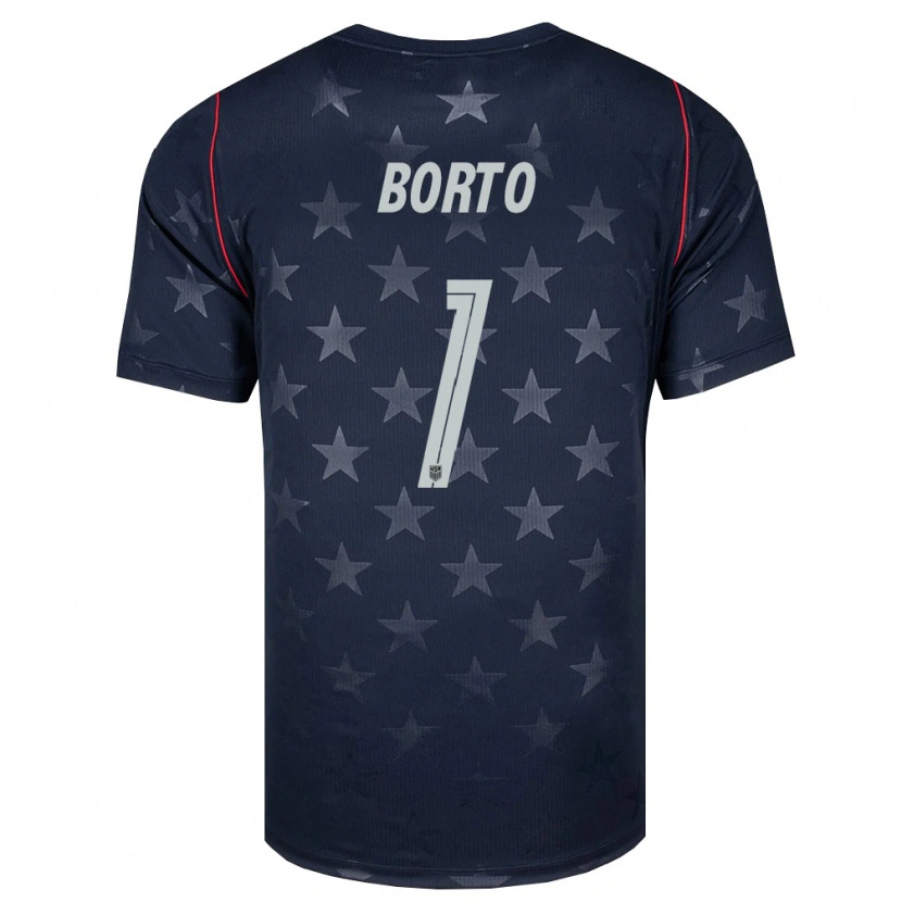 Danxen Niño Camiseta Estados Unidos Alexander Borto #1 Negro Blanco Rojo 2ª Equipación 26-28 La Camisa México