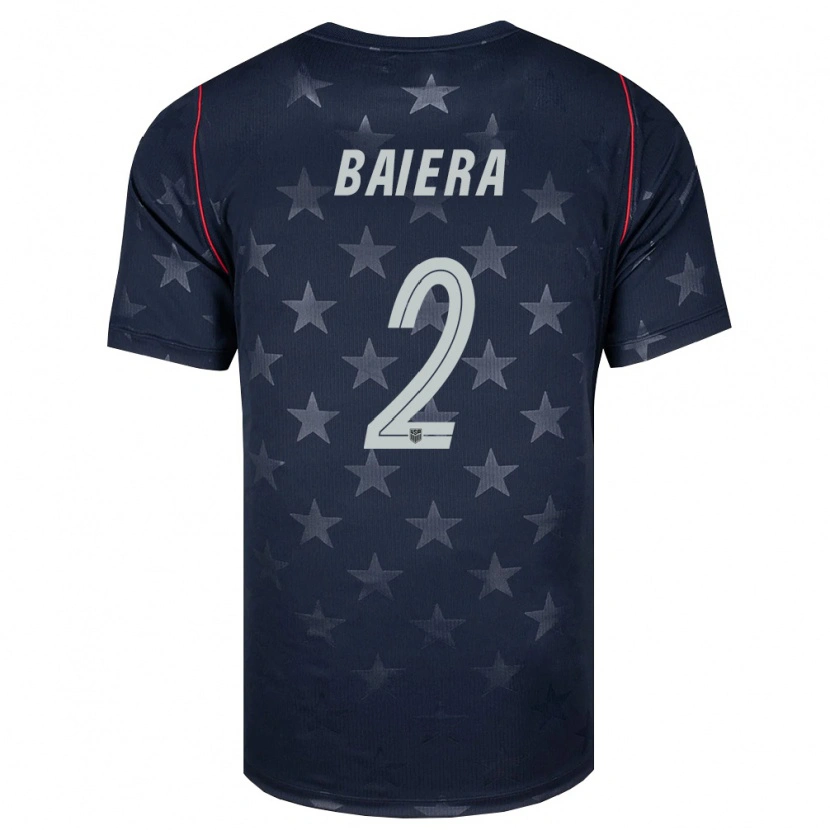 Danxen Niño Camiseta Estados Unidos Drew Baiera #2 Negro Blanco Rojo 2ª Equipación 26-28 La Camisa México