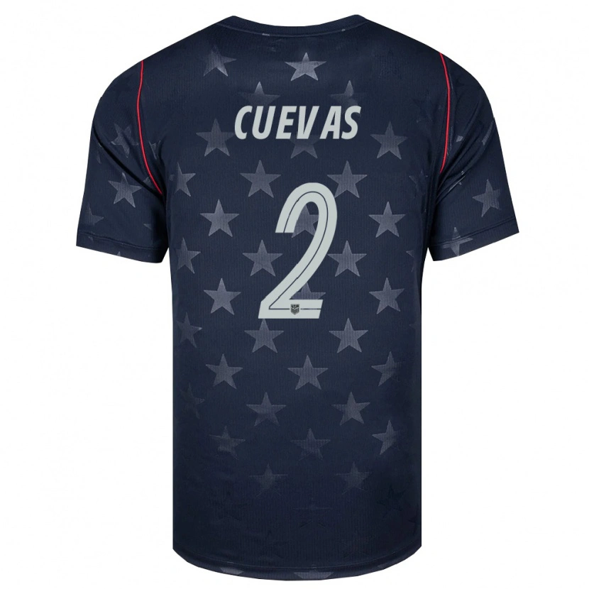 Danxen Niño Camiseta Estados Unidos Mauricio Cuevas #2 Negro Blanco Rojo 2ª Equipación 26-28 La Camisa México
