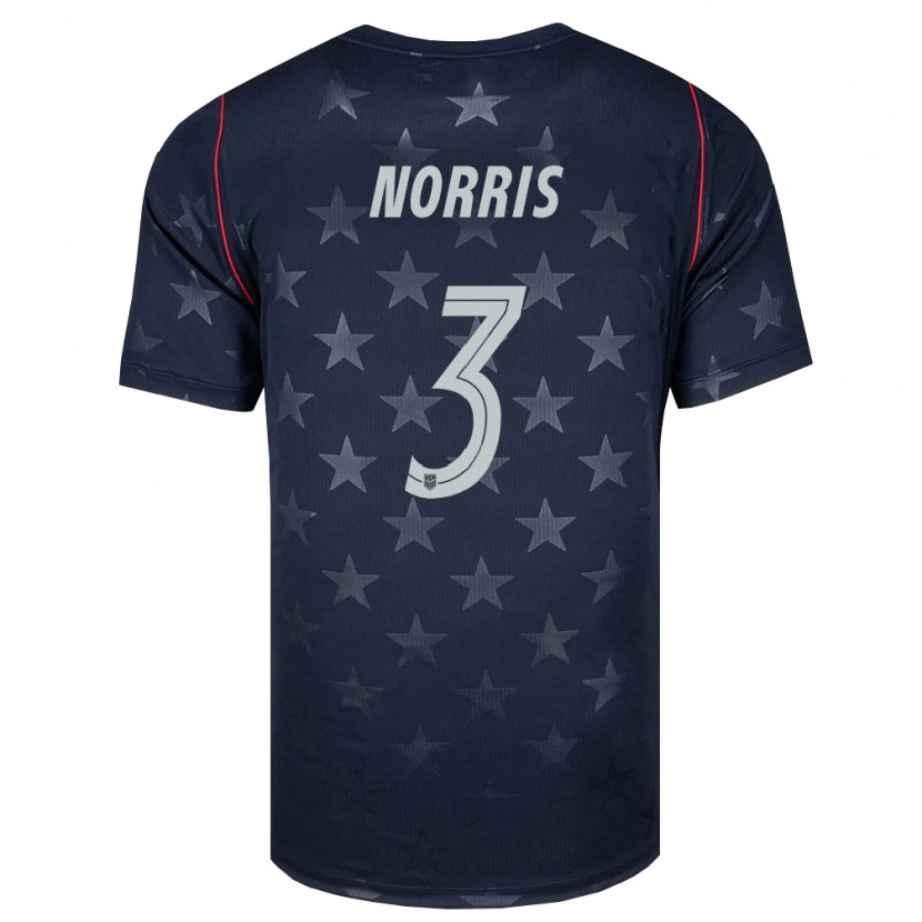 Danxen Niño Camiseta Estados Unidos Nolan Norris #3 Negro Blanco Rojo 2ª Equipación 26-28 La Camisa México